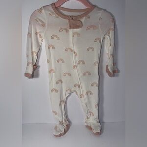 Little Sleepies Cream Footed One-Piece with Blush Rainbow Print